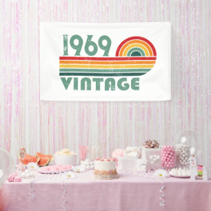 Personalised vintage 55th birthday gifts banner
