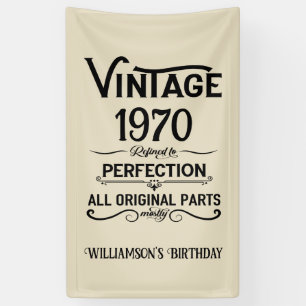 Personalised vintage 55th birthday gifts black banner