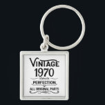 Personalised vintage 55th birthday gifts black key ring<br><div class="desc">You can add some originality with this limited edition, premium quality, and original, classy, retro, and vintage-looking birthday graphic design with a cool typography font. This is a great gift idea for men, women, husbands, wives, girlfriends, and boyfriends who will love this one-of-a-kind piece of art. The best unique and...</div>