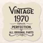 Personalised vintage 55th birthday gifts black paper coaster<br><div class="desc">You can add some originality with this limited edition, premium quality, and original, classy, retro, and vintage-looking birthday graphic design with a cool typography font. This is a great gift idea for men, women, husbands, wives, girlfriends, and boyfriends who will love this one-of-a-kind piece of art. The best unique and...</div>