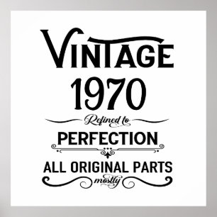 Personalised vintage 55th birthday gifts black poster
