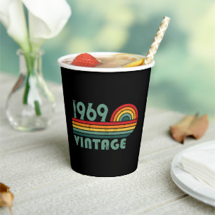 Personalised vintage 55th birthday gifts paper cups