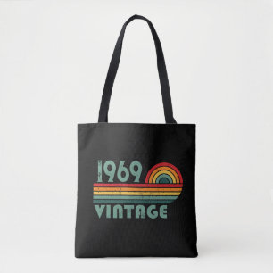 Personalised vintage 55th birthday gifts tote bag