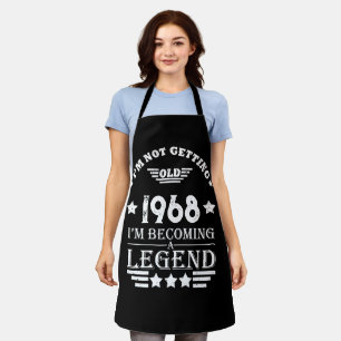 Personalised vintage 55th birthday gifts white apron