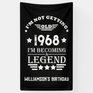 Personalised vintage 55th birthday gifts white banner