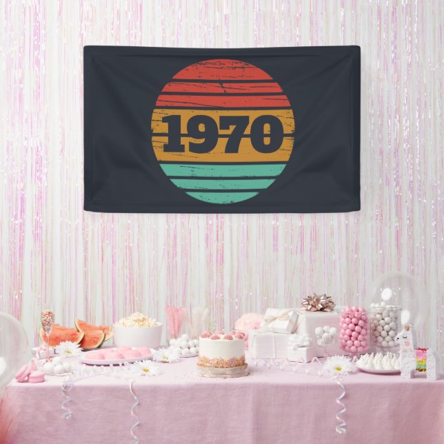 Personalised vintage 55th birthday party banner (Party)