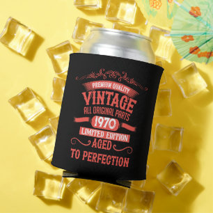 Personalised vintage 55th birthday party can cooler