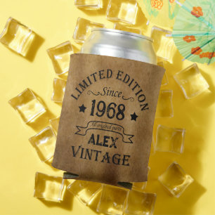 Personalised vintage 55th birthday party can cooler