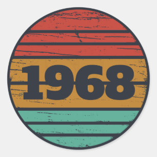 Personalised vintage 55th birthday party classic round sticker
