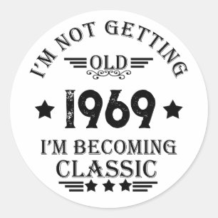 Personalised vintage 55th birthday party classic round sticker