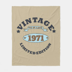 Personalised vintage 55th birthday party fleece blanket