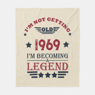 Personalised vintage 55th birthday party fleece blanket
