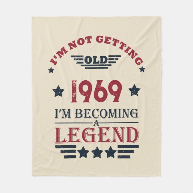 Personalised vintage 55th birthday party fleece blanket (Front)