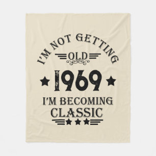 Personalised vintage 55th birthday party fleece blanket