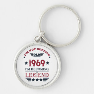 Personalised vintage 55th birthday party key ring
