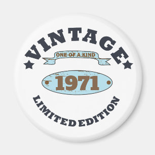 Personalised vintage 55th birthday party magnet