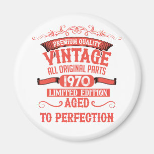 Personalised vintage 55th birthday party magnet