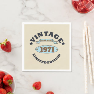 Personalised vintage 55th birthday party napkin
