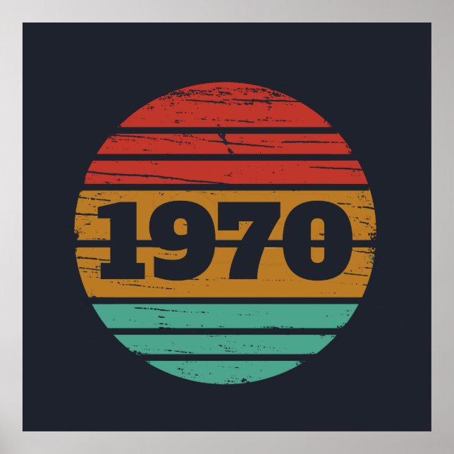 Personalised vintage 55th birthday party poster (Front)