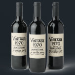 Personalised vintage 55th birthday party wine label<br><div class="desc">Make your birthday special with this unique design. Add a touch of sophisticated elegance to your birthday celebration with our exquisite, one-of-a-kind designs. These graphics bring sophistication and originality to any product, creating a memorable and stylish gift. They are perfect for those who appreciate a touch of timeless glamour on...</div>