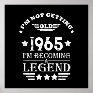 Personalised vintage 60th birthday black white poster