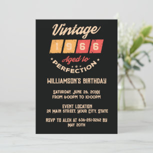 Personalised vintage 60th birthday cocktail party invitation