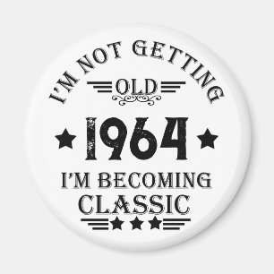 Personalised vintage 60th birthday gift black magnet