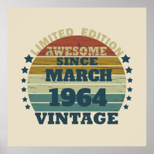 Personalised vintage 60th birthday gift poster