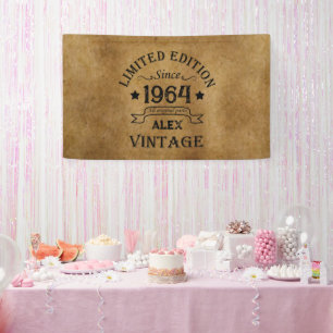 Personalised vintage 60th birthday gifts banner