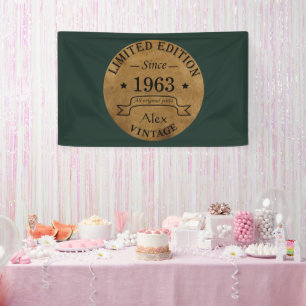Personalised vintage 60th birthday gifts banner