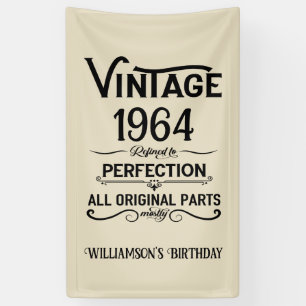 Personalised vintage 60th birthday gifts black banner