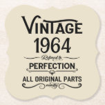Personalised vintage 60th birthday gifts black paper coaster<br><div class="desc">You can add some originality with this limited edition, premium quality, and original, classy, retro, and vintage-looking birthday graphic design with a cool typography font. This is a great gift idea for men, women, husbands, wives, girlfriends, and boyfriends who will love this one-of-a-kind piece of art. The best unique and...</div>