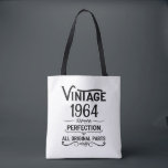 Personalised vintage 60th birthday gifts black tote bag<br><div class="desc">You can add some originality with this limited edition, premium quality, and original, classy, retro, and vintage-looking birthday graphic design with a cool typography font. This is a great gift idea for men, women, husbands, wives, girlfriends, and boyfriends who will love this one-of-a-kind piece of art. The best unique and...</div>