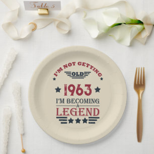Personalised vintage 60th birthday gifts paper plate