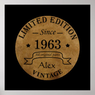 Personalised vintage 60th birthday gifts poster