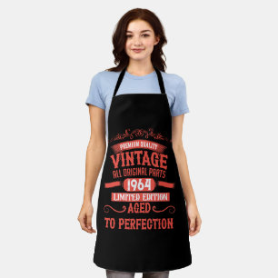 Personalised vintage 60th birthday gifts red apron