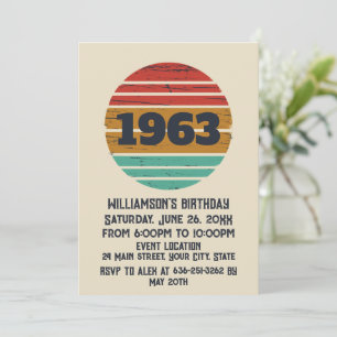 Personalised vintage 60th birthday party invitation