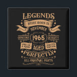 Personalised vintage 60th birthday whiskey label magnet<br><div class="desc">You can add some originality to your wardrobe collection with this vintage classic birthday graphic design with awesome typography font lettering, is a great gift idea for men, women, husbands, wife girlfriends, and a boyfriend who will love this one-of-a-kind artwork. The best amazing and funny holiday present for your happy...</div>