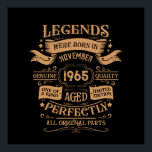 Personalised vintage 60th birthday whiskey label poster<br><div class="desc">You can add some originality to your wardrobe collection with this vintage classic birthday graphic design with awesome typography font lettering, is a great gift idea for men, women, husbands, wife girlfriends, and a boyfriend who will love this one-of-a-kind artwork. The best amazing and funny holiday present for your happy...</div>