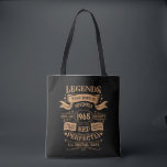Personalised vintage 60th birthday whiskey label tote bag<br><div class="desc">You can add some originality to your wardrobe collection with this vintage classic birthday graphic design with awesome typography font lettering, is a great gift idea for men, women, husbands, wife girlfriends, and a boyfriend who will love this one-of-a-kind artwork. The best amazing and funny holiday present for your happy...</div>
