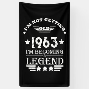 Personalised vintage 60th birthday white banner