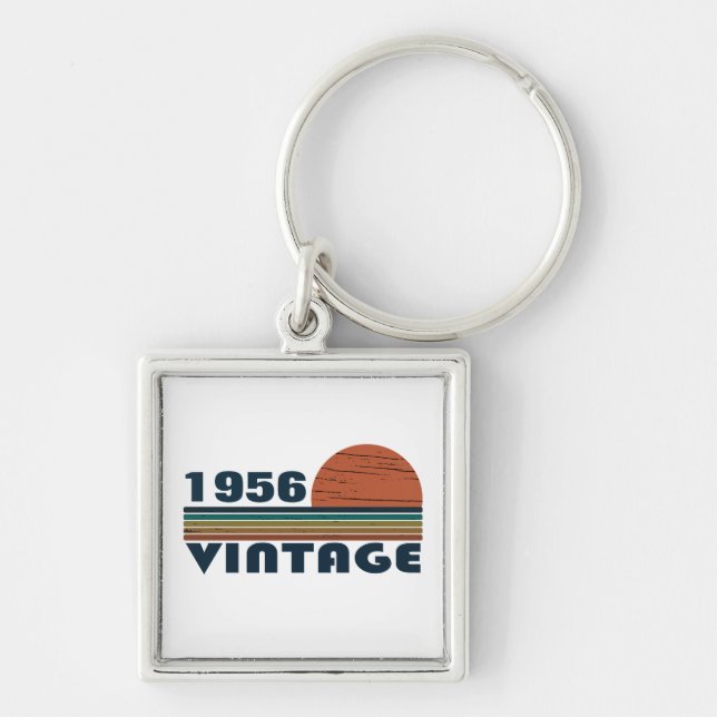 Personalised vintage 65th birthday gift key ring (Front)
