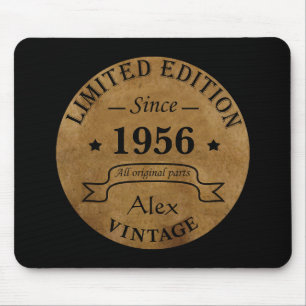 Personalised vintage 65th birthday gift mouse mat
