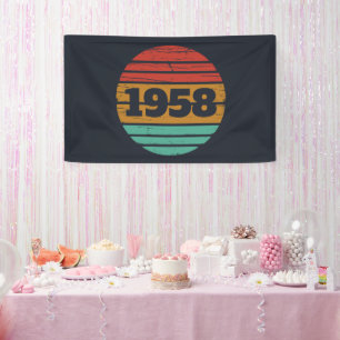 Personalised vintage 65th birthday gifts banner