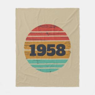 Personalised vintage 65th birthday gifts fleece blanket