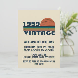Personalised vintage 65th birthday gifts  invitation