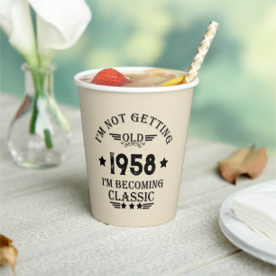 Personalised vintage 65th birthday gifts paper cups