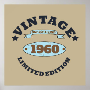 Personalised vintage 65th birthday gifts poster