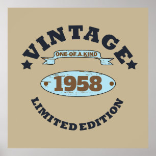 Personalised vintage 65th birthday gifts poster