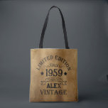 Personalised vintage 65th birthday gifts tote bag<br><div class="desc">You can add some originality to your wardrobe collection with this vintage classic birthday graphic design with awesome typography font lettering, It is a great gift for men, women, husbands, wife, girlfriend, and a boyfriend who will love this one-of-a-kind artwork. The best amazing and funny holiday present for your happy...</div>